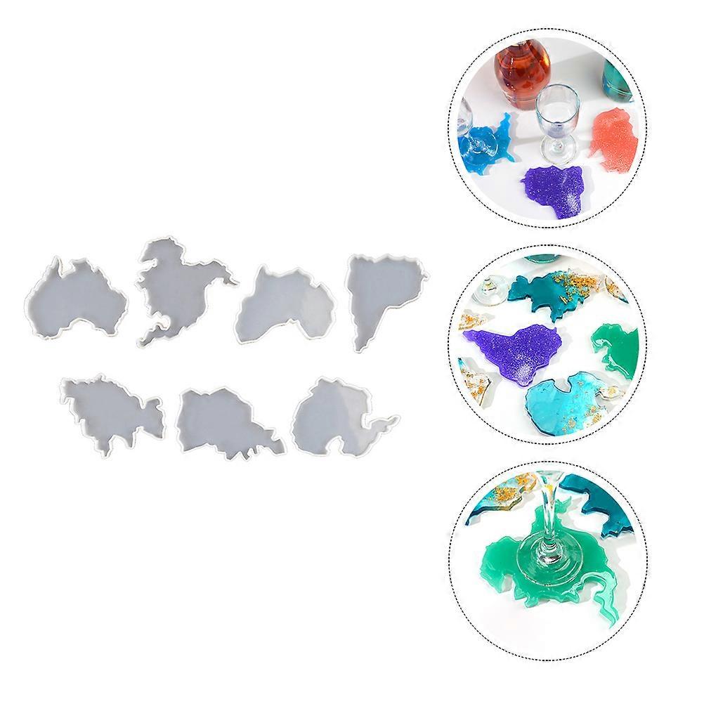 Silicone Molds Set for DIY Crafts Unique Continent Shape Coaster Molds for UV Resin and Plaster Projects