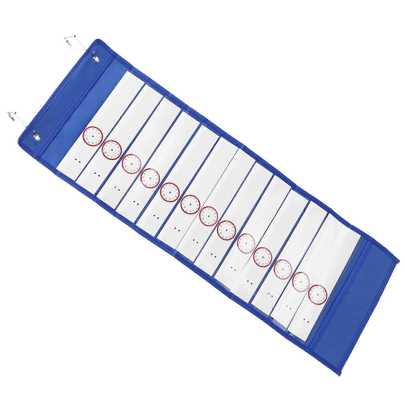 Monthly Calendar Storage Bag Decor Schedule Recording Wall Mountable Blue 90X33cm 1 Set