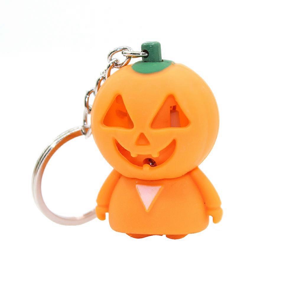Pumpkin Key Chain Halloween Party Creative present Orange 4.6 x 3 x 2.9cm LED Luminous 1Set
