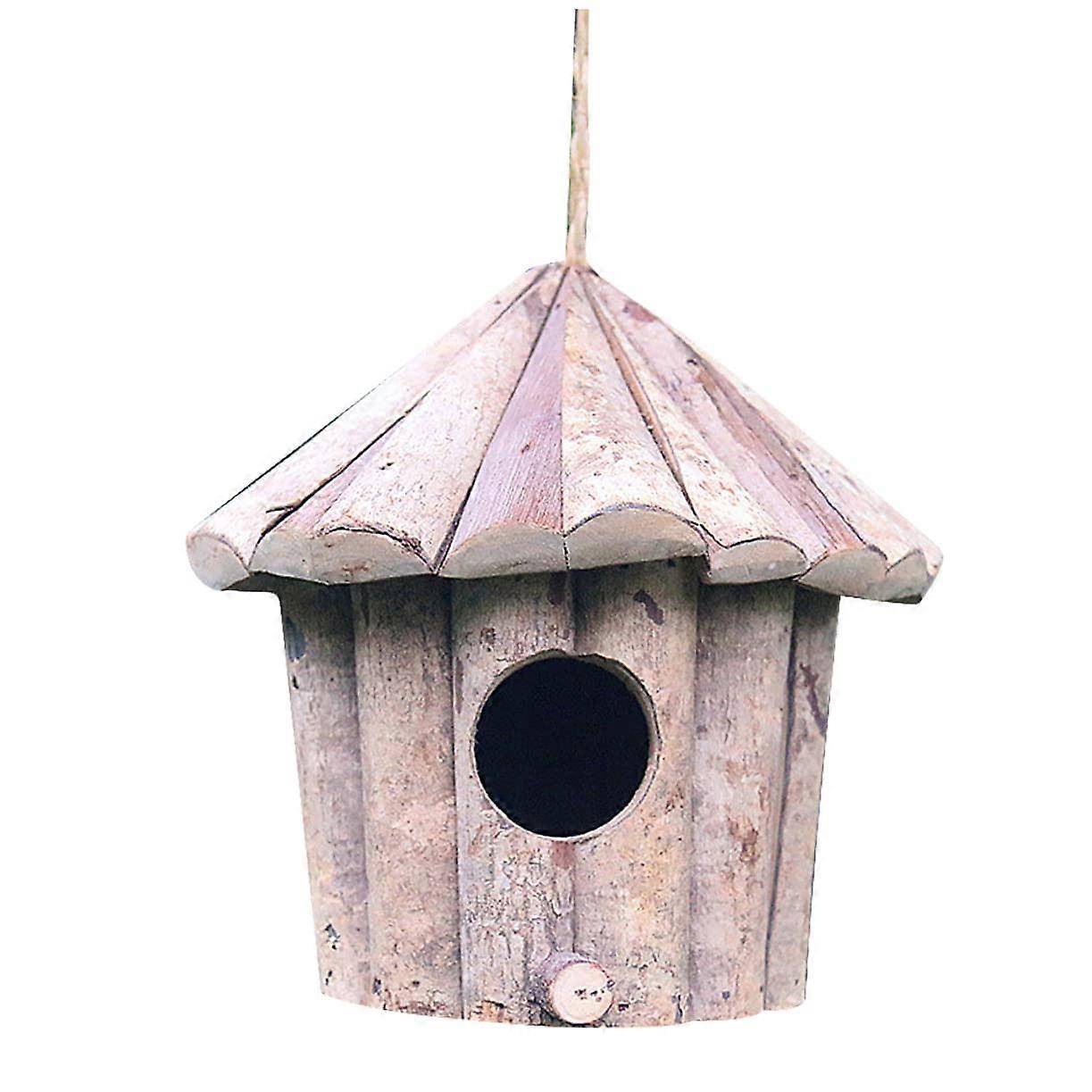 Artificial Bird Nest Handmade Wooden Bird House for Home Unique Garden Decoration Ref: 9056