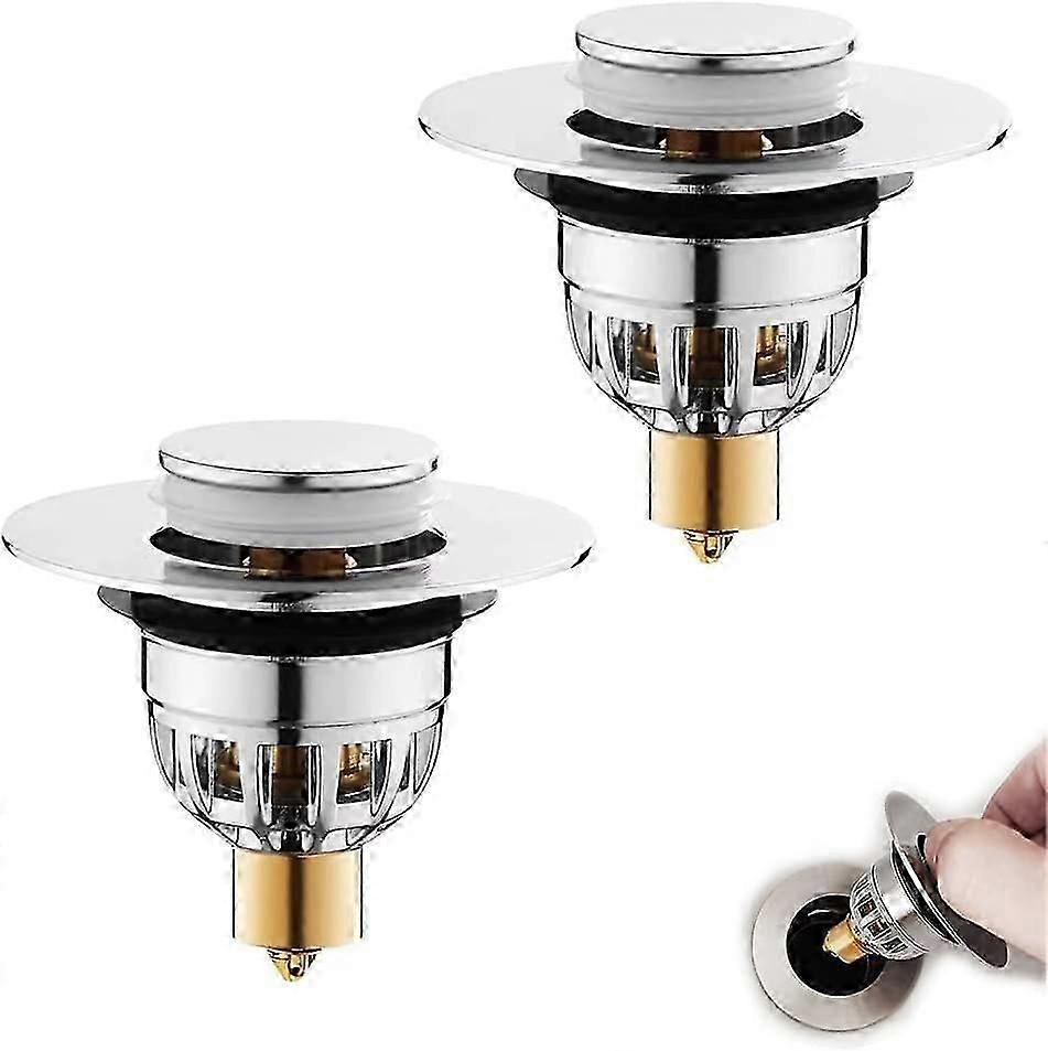 Sink Stopper and Drain Kit - Anti-Clog Valve with Gaskets 34-40mm Drain Opening