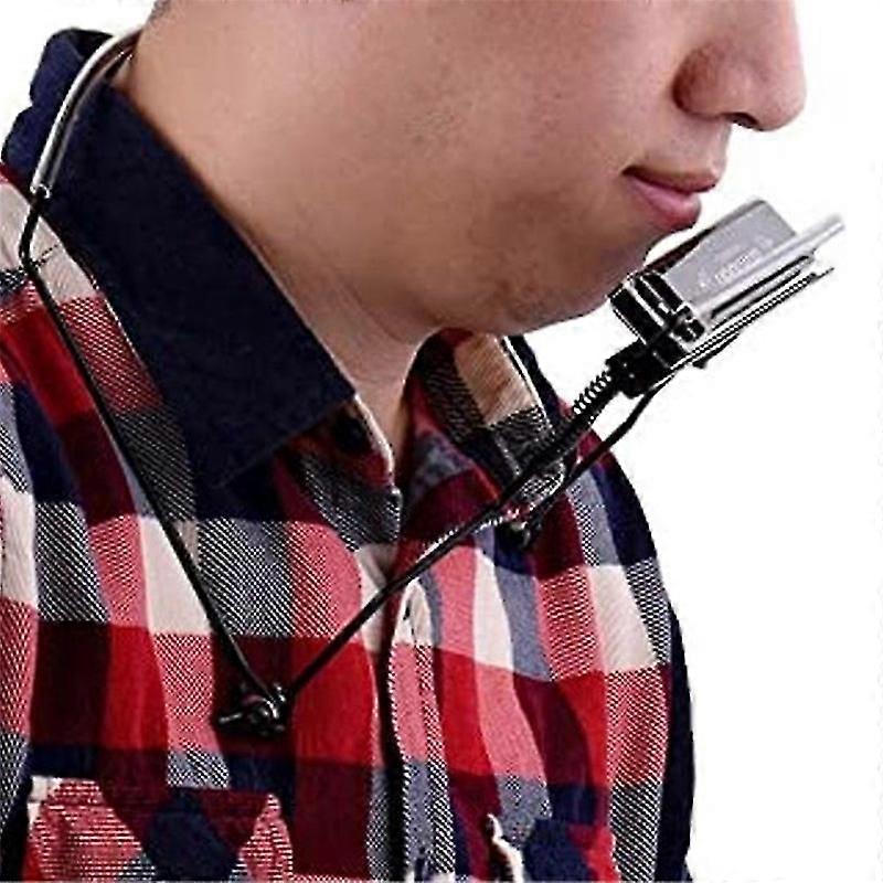 10 Holes Harmonica Neck Harp Metal Rack Mount Harmonica Bracket Black/Silver
