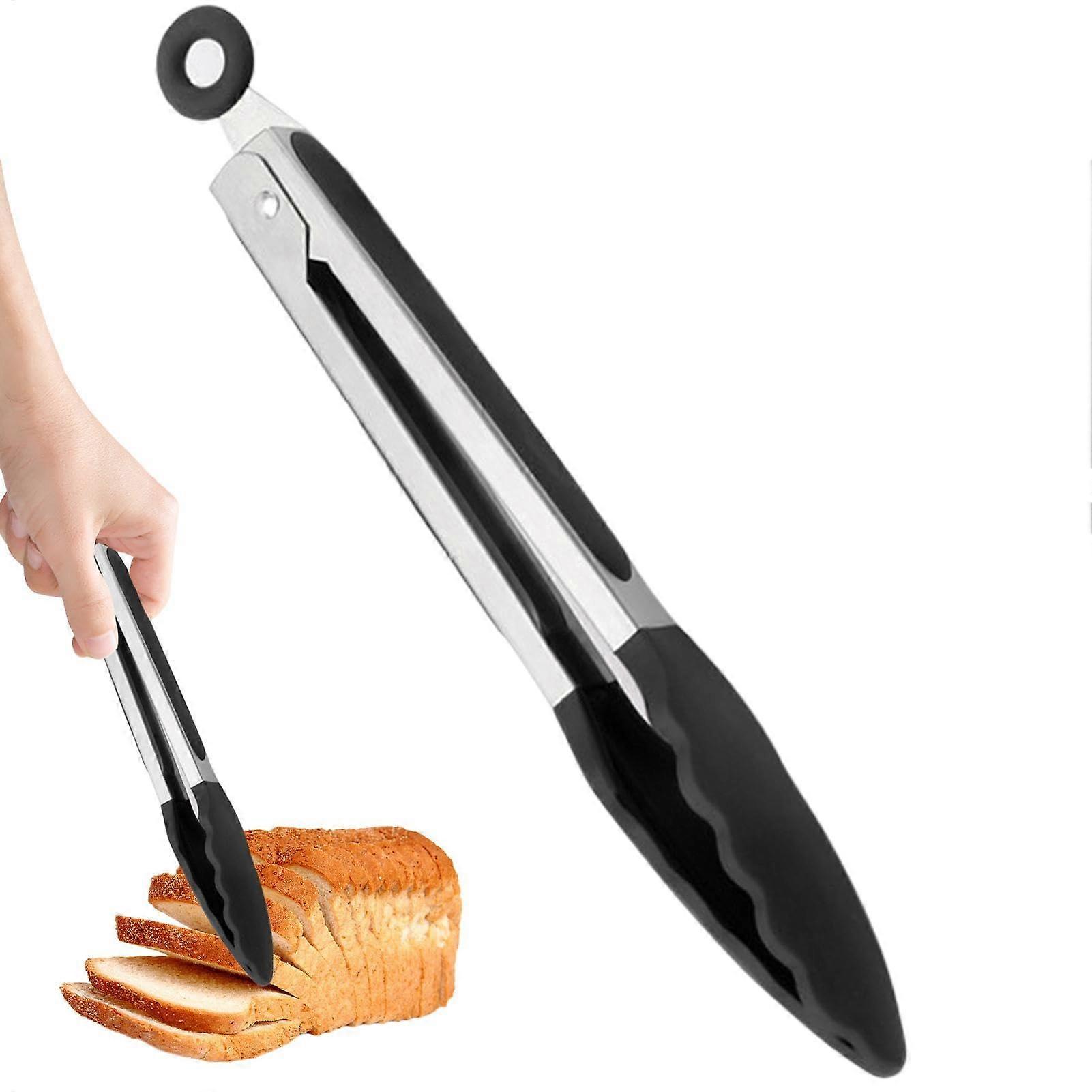 Cooking Tongs with Non-Stick Coating, Ergonomic Handle, BBQ Grill Tools, Non-Slip, Multi-Use Kitchen Tongs