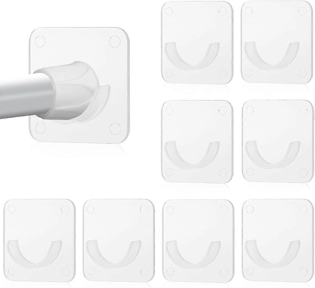 8pcs Self-Adhesive Shower Curtain Rod Brackets,Wall Mounted