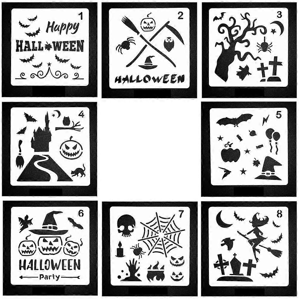 Szablony do malowania twarzy Halloween Plastikowe szablony rysunkowe do projektów rzemieślniczych DIY Multi 13 X 13 X 0,2 cm 8 sztuk