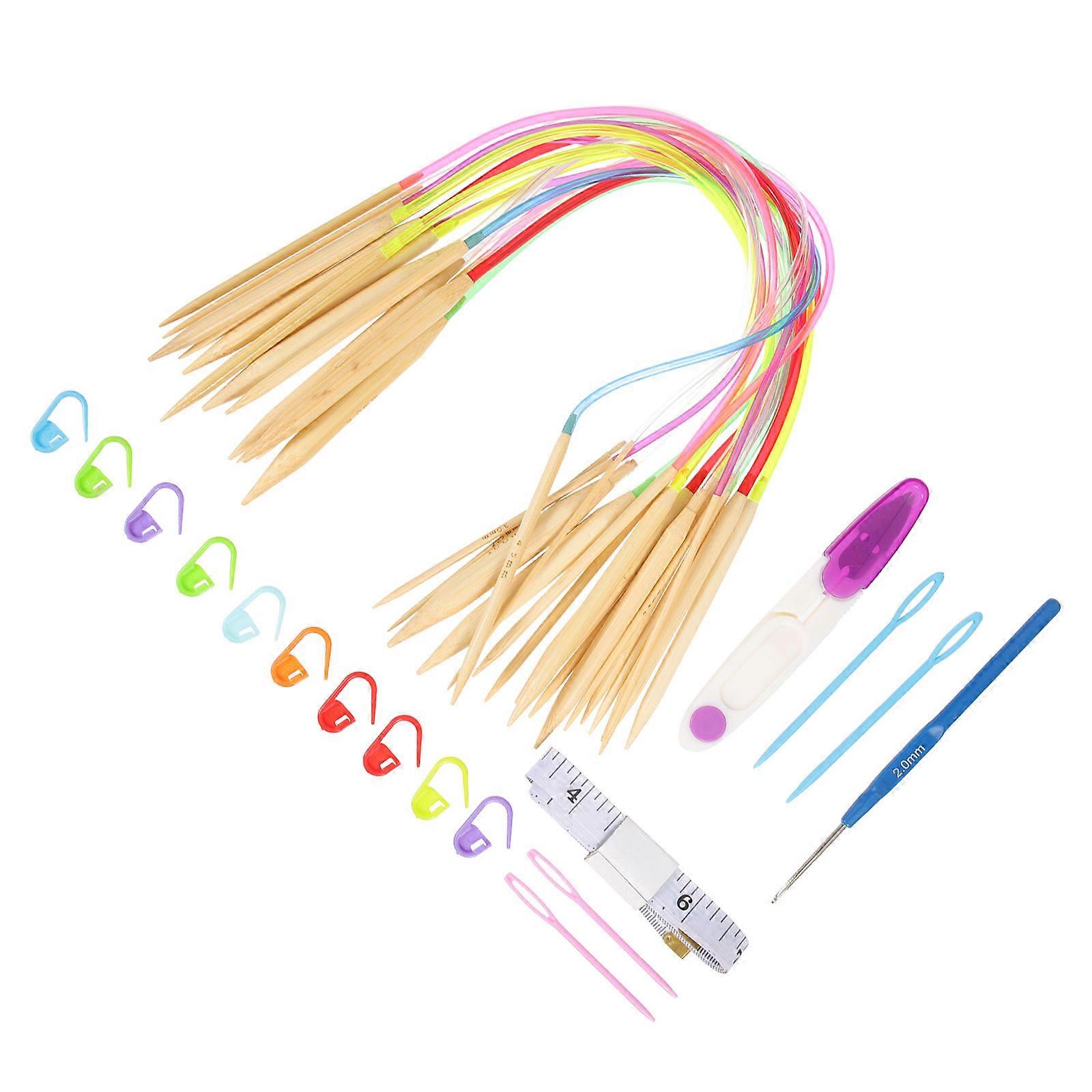 Knitting Kit Diy Knitting Professional Yarn Needles Beginners Assorted Color 42.00X1.00X1.00CM 1 Set