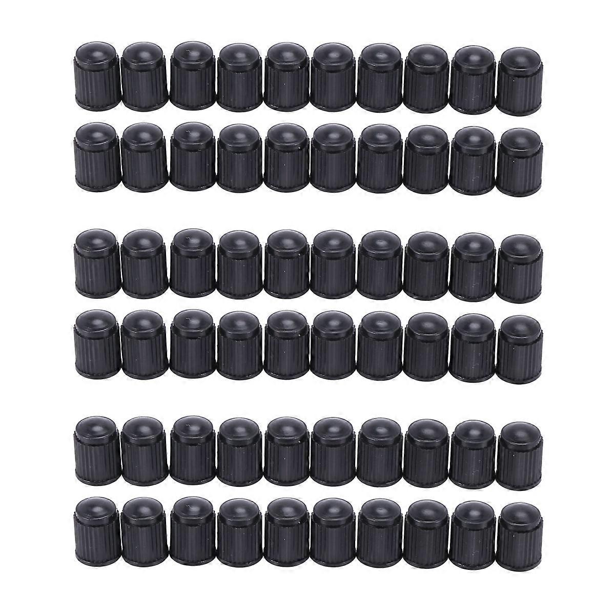 20pcs Plastic Bike Valve Dust Caps Black