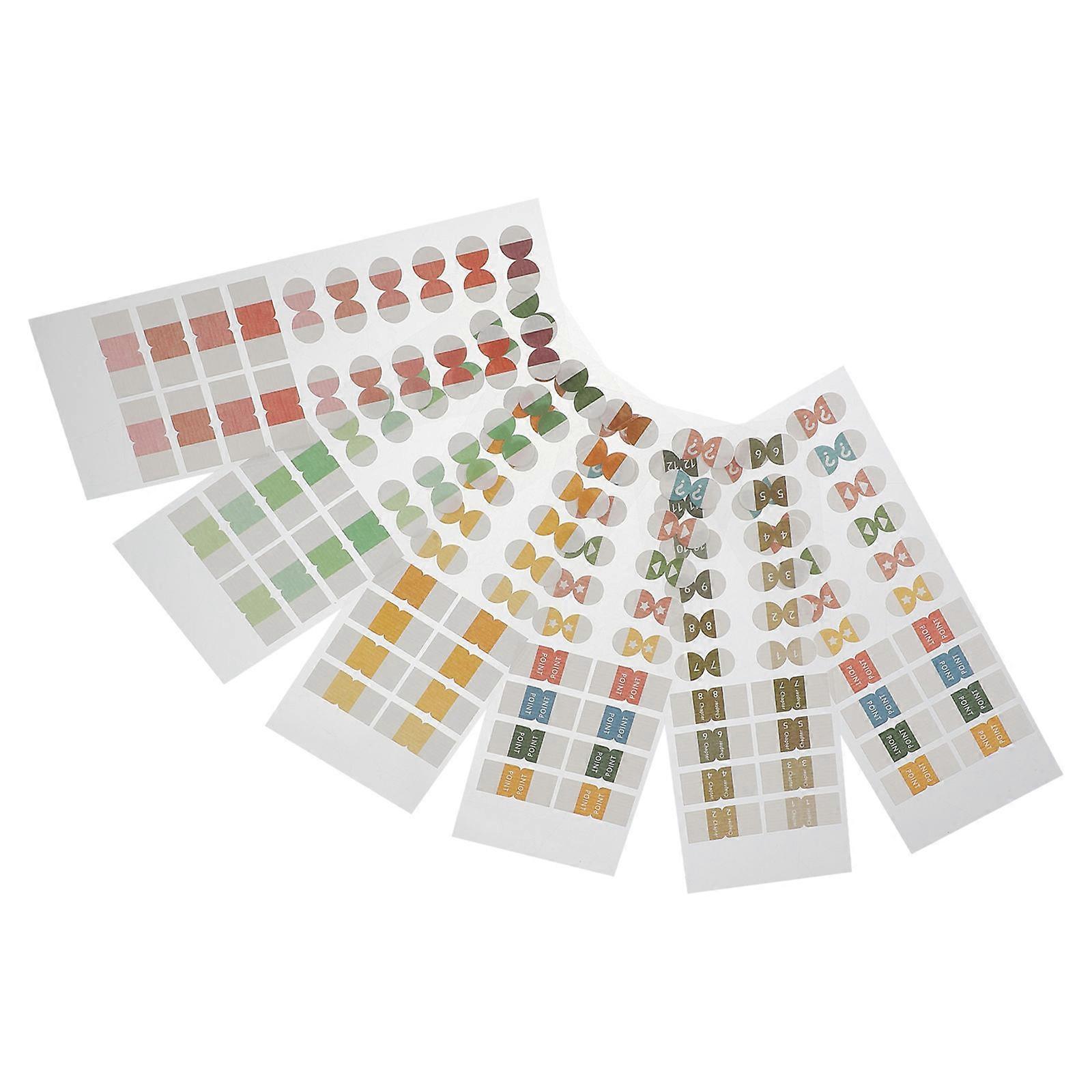 Assorted Color Index Tabs Book Tabs for Document Classification 6 Sheets