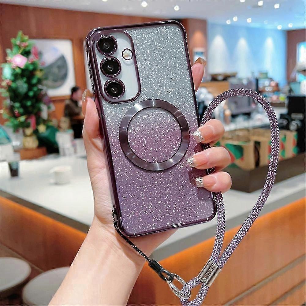Case Compatible with Certain Brand MagSafe Electroplated Gradient Glitter Phone Cover