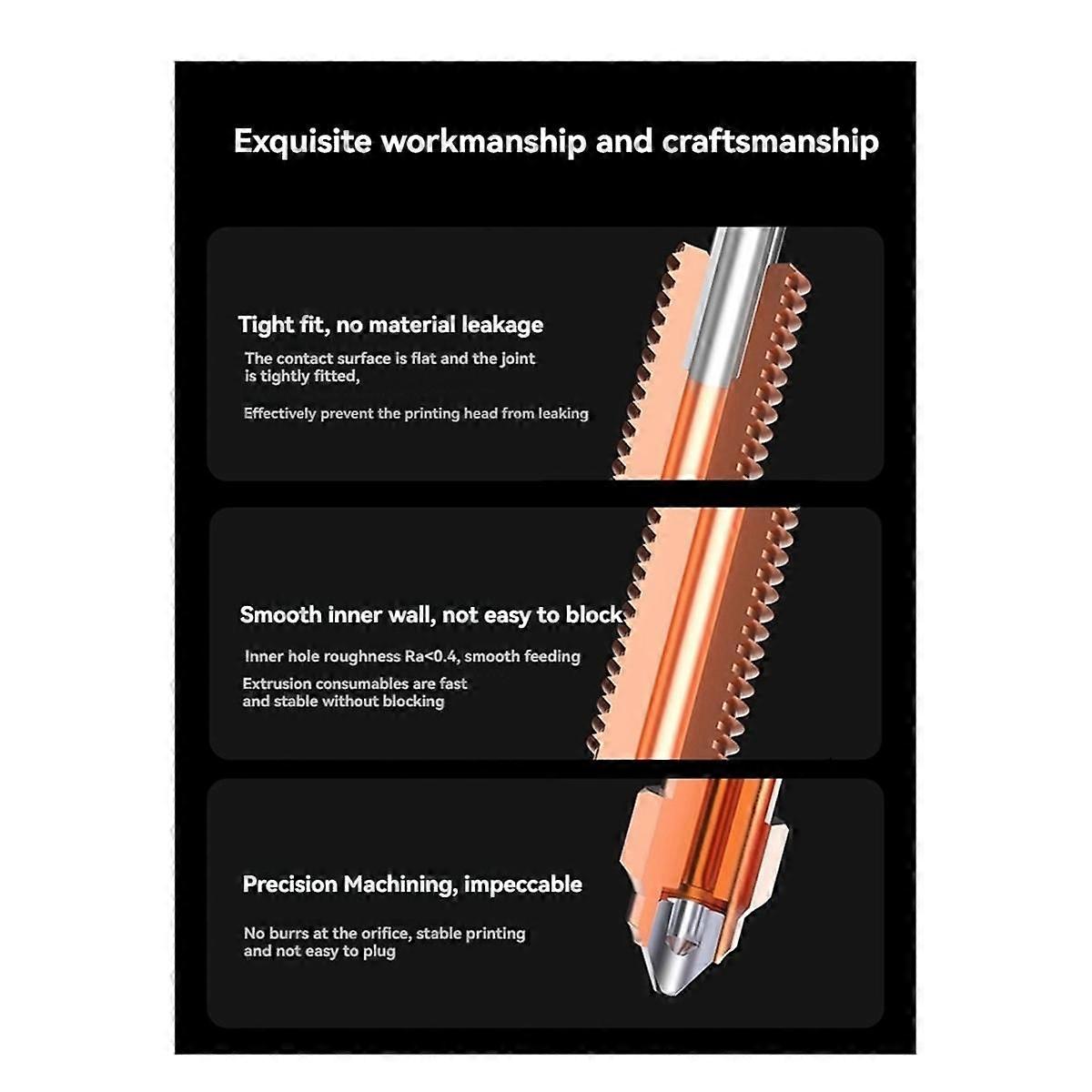 For K1C/K1 Max/ V3 Nozzle High Flow Bimetal Copper Titanium Nozzles Quick-Swap Nozzle 0.4mm