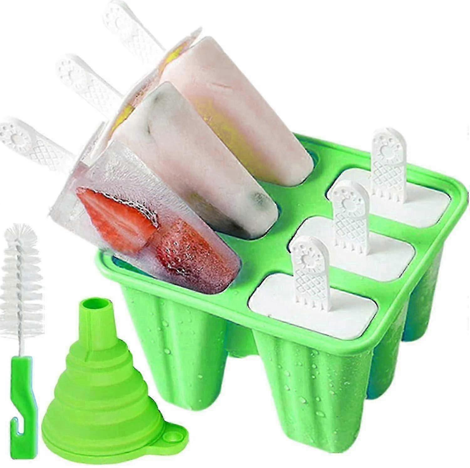 Popsicle Molds Silicone Ice Pop Models Popsicle Models Reusable Easy Release Ice Pop Maker(green)