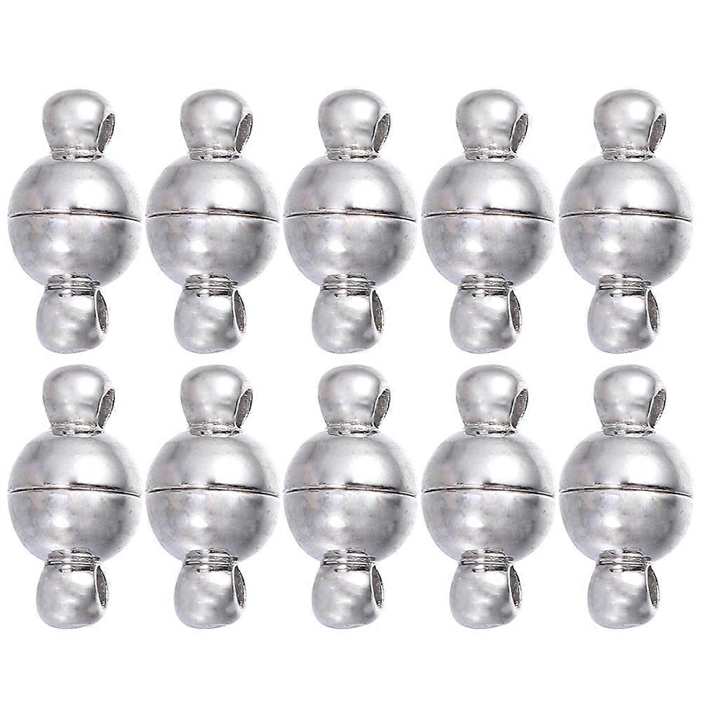 Magnetic Jewelry Closures 10PCS 10MM Cylindrical Magnetic Clasps Steel Color DIY Projects