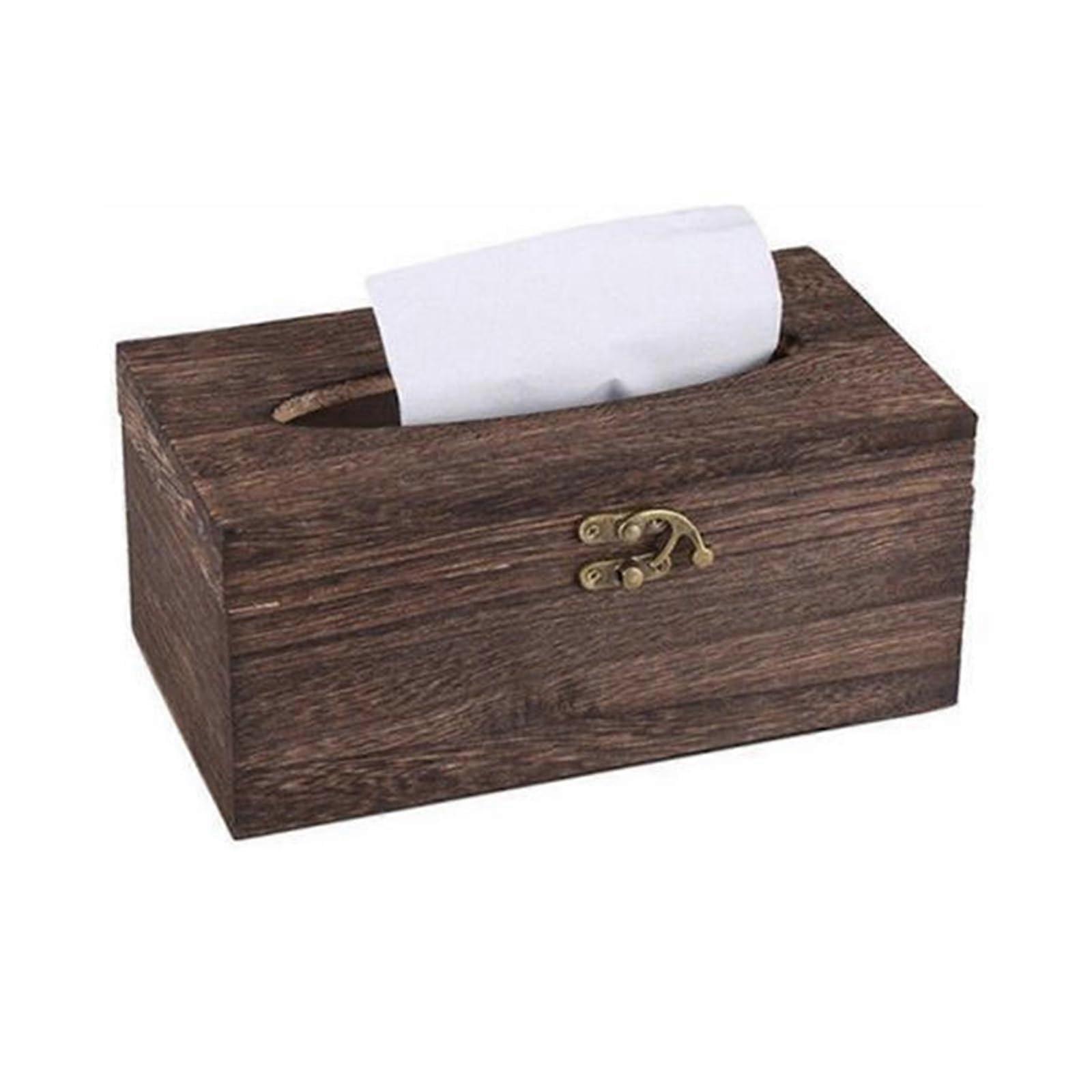 Kosmetiktcherbox Holz Tissue Box Serviettenhalter Spender Badezimmer Dekor (Color : B)