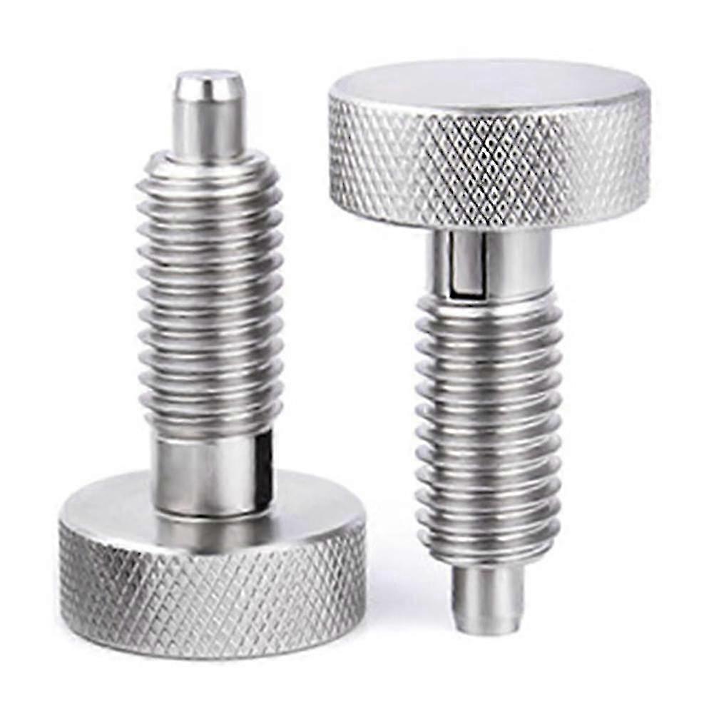 2Pcs M8 Stainless Steel Hand Retractable Spring Plungers with Knurled Handle - Quick Release Locking