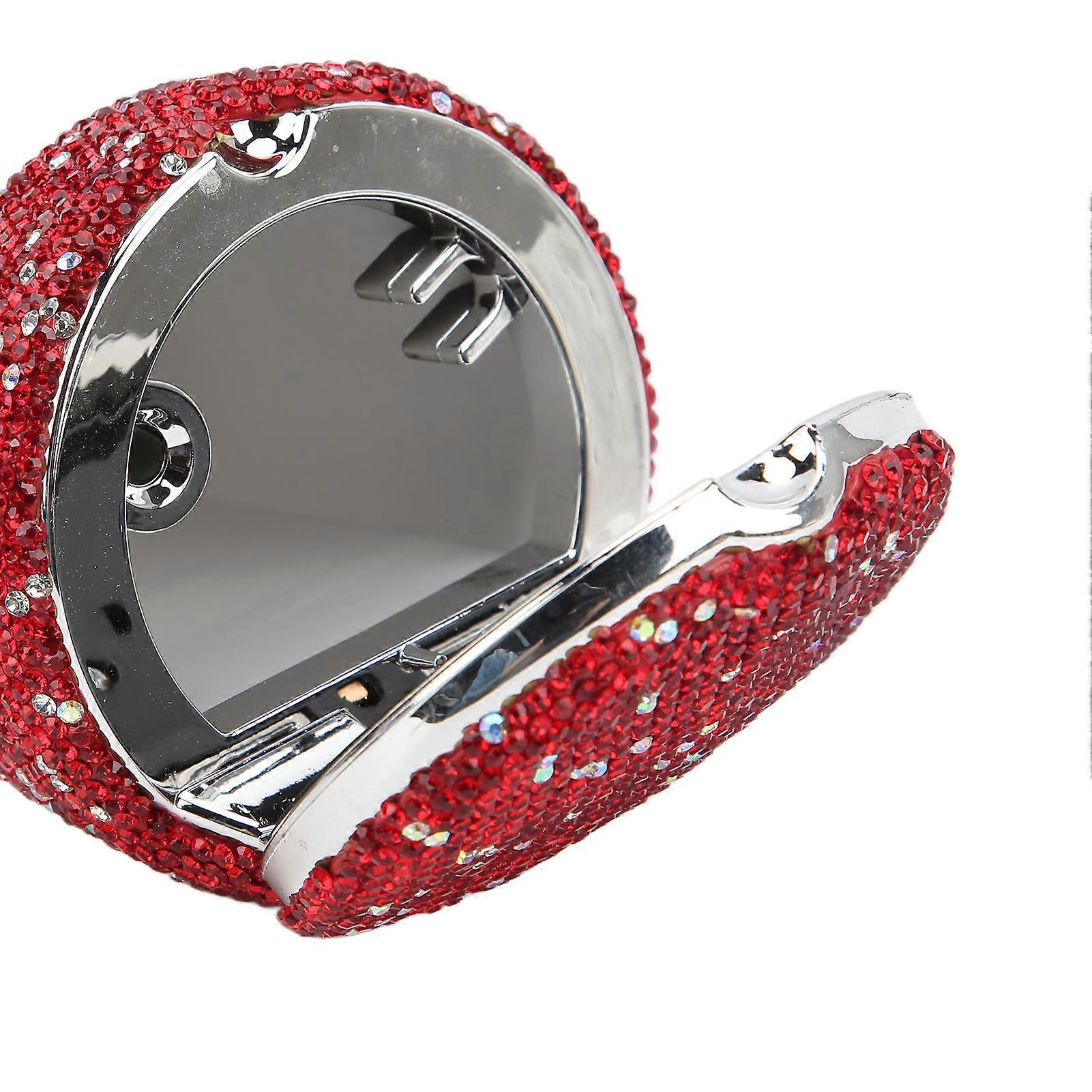 Car Ashtray DiamondStudded Smokeless Container with LED Light Indicator Multifunctional Universal(White )