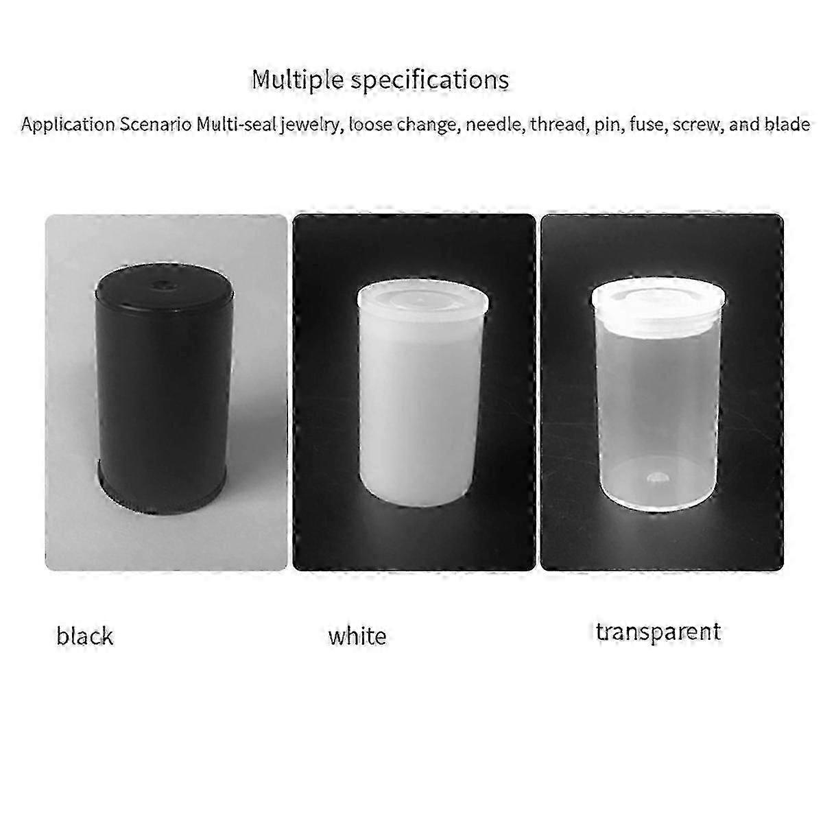 100PCS Plastic Empty Film Canister Storage Case for Accessories Art Bead Coin Pill