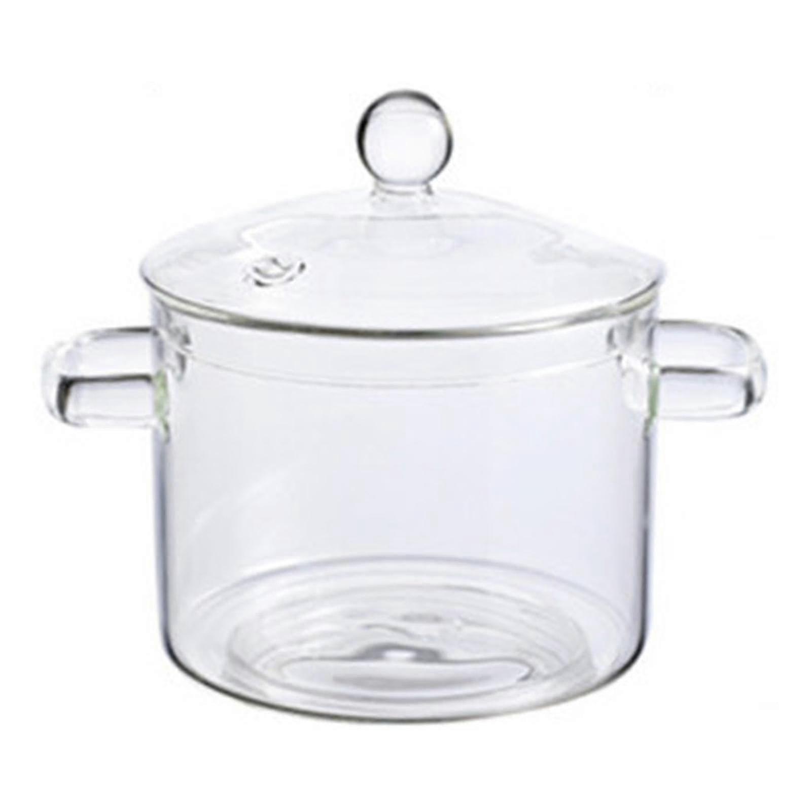 Thicker and Heavier Clear Glass Cooking Pots for Open Flames and Gas Stovetops