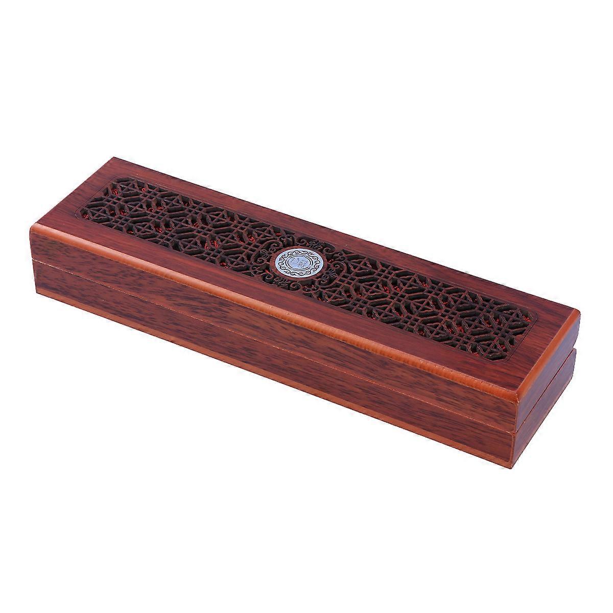 Rustic Necklace Box Wooden Material Linen Display Storage Container Memorable Day 25x7x4cm 1Set