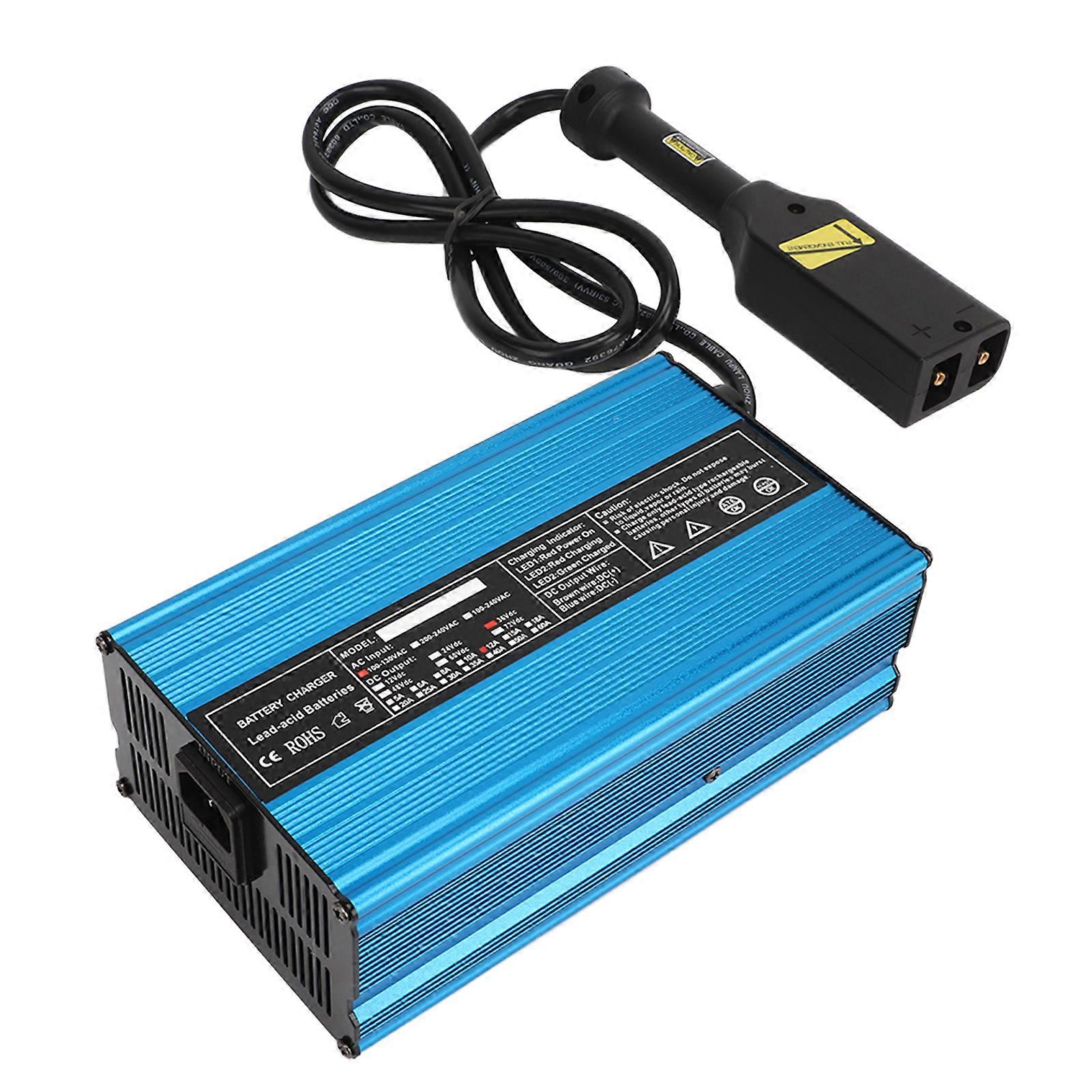 DC 36V 12A Golf Cart Battery Charger Smart Charging D Style AC 110‑130V Battery Protection Replacement for E‑Z‑GO