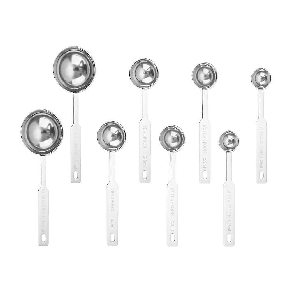8Pcs Measuring Spoons Stainless Steel Kitchen Tool with Precise Sizes for and Baking
