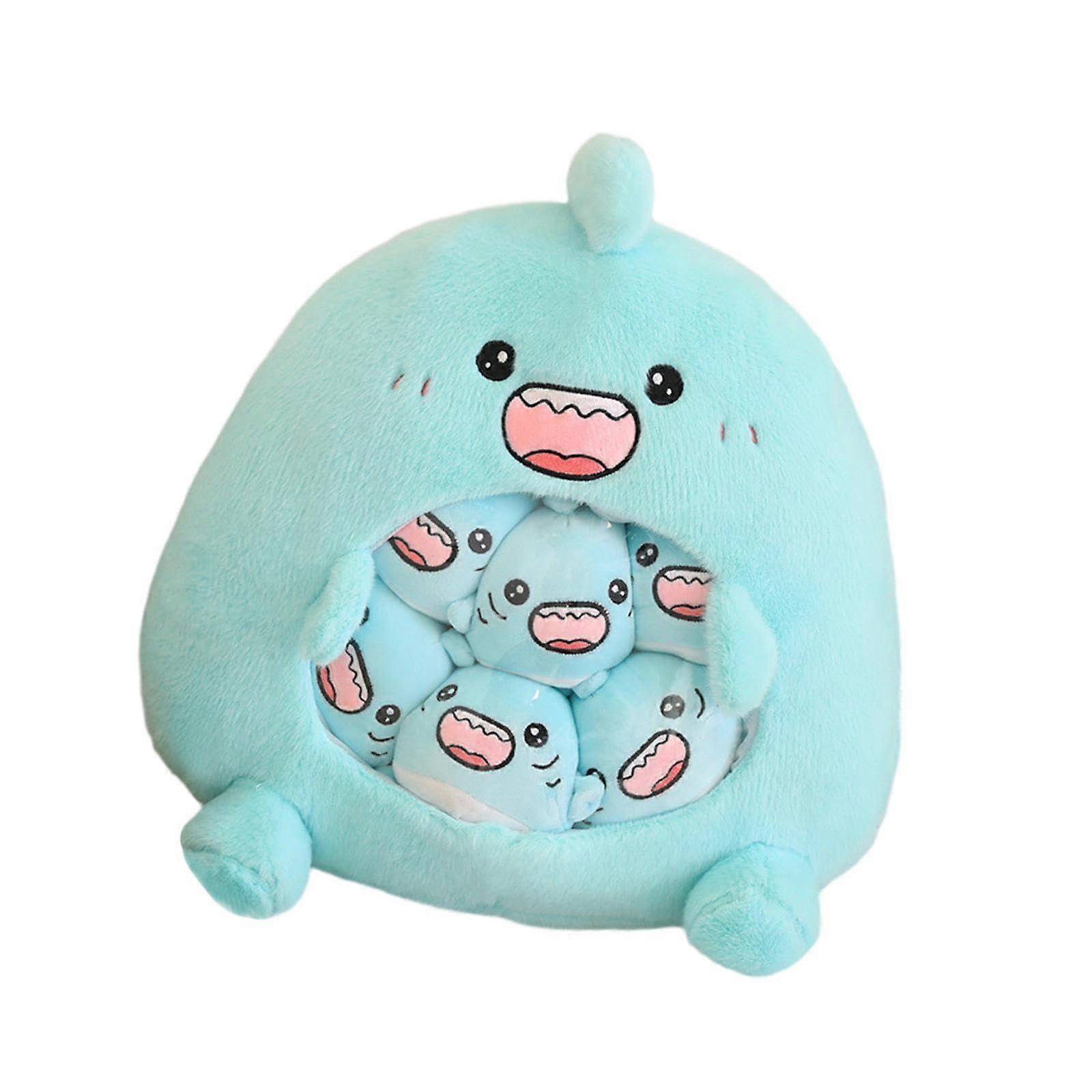 Decorative Removable Plush Doll, Soft Cute Shark Plush Toy Pillow, Snack Bag for Beach Party, 15 Inch Cushion