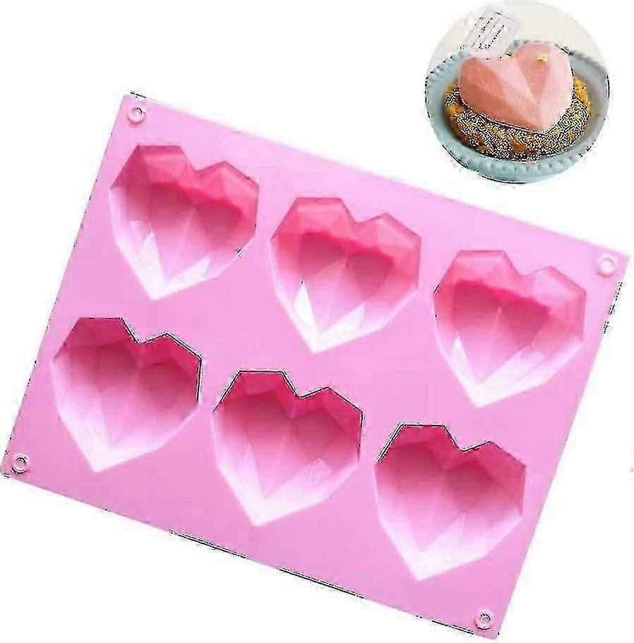 2025 Siste modell hjerteformet silikonform, 6 typer hjerteformer, for