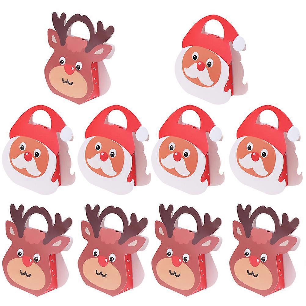Present Box Storage Box Christmas Theme Design Assorted Color 7.47x7.35x2.75inch Party Supplies 10Pcs