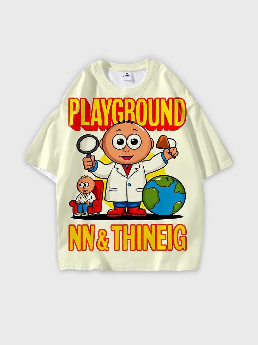 T-shirt round neck Pattern loose short sleeve JW434