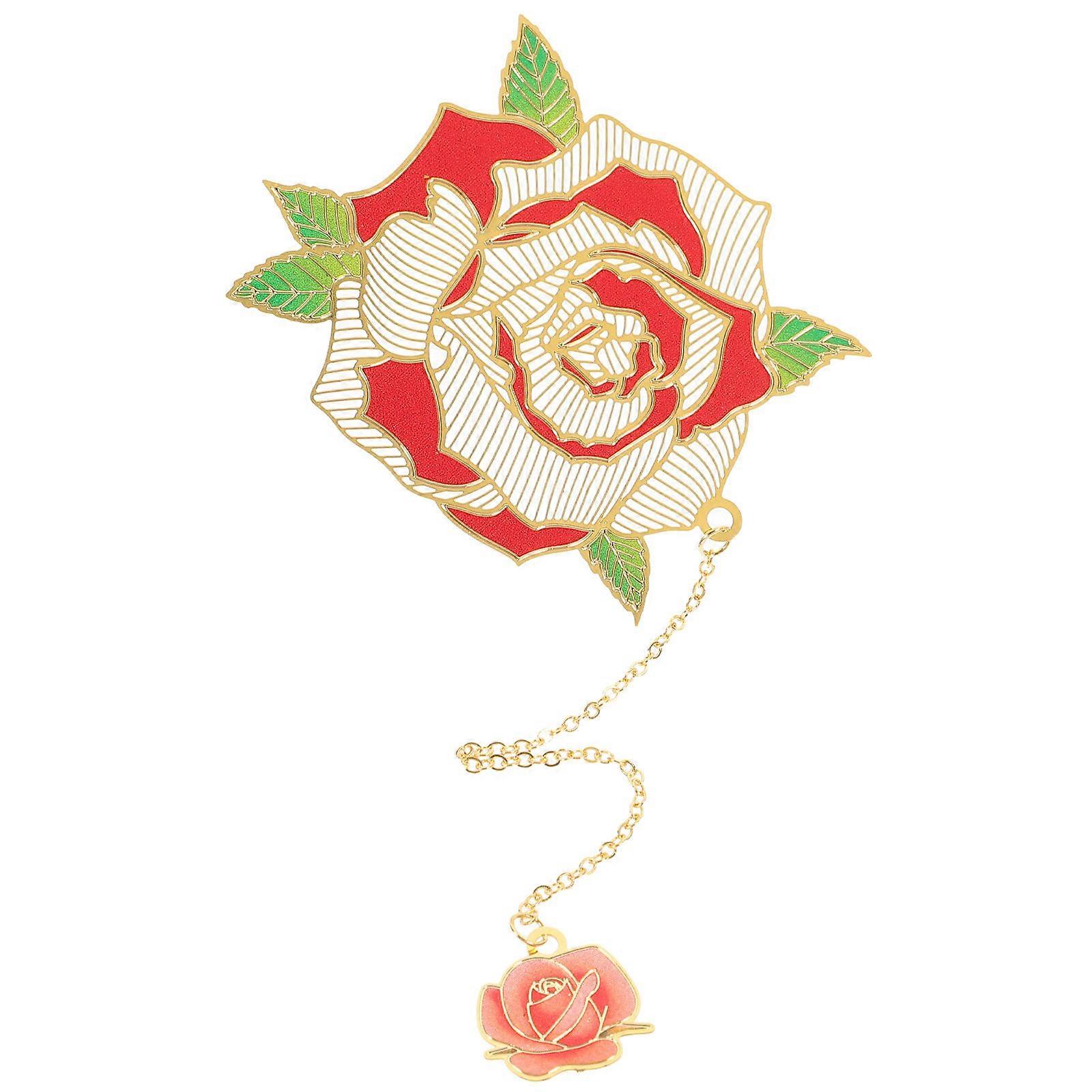 Metal Bookmark For Books Delicate Shape Rose Flower Lightweight And Reading Gifting 1Pack