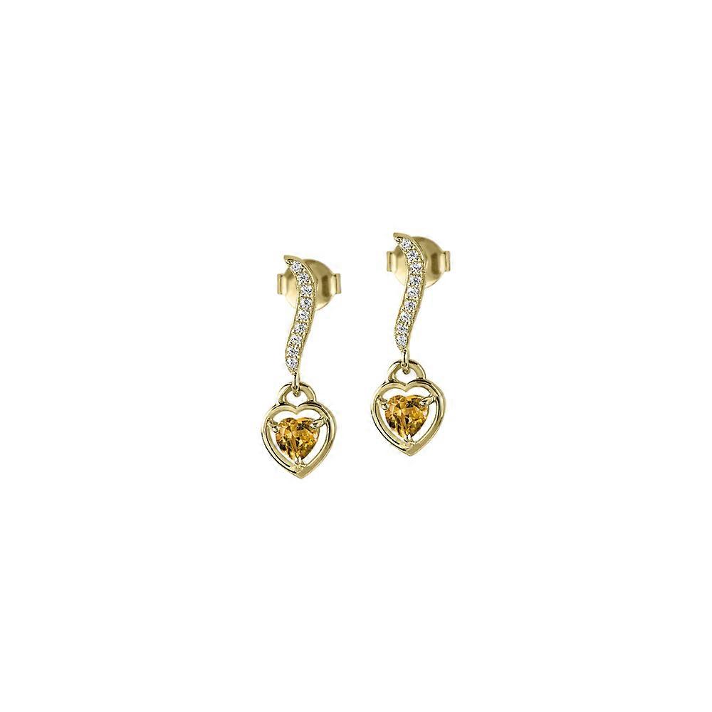 Jacques Lemans - Studs sterling silver plated with citrine - SE-O120H