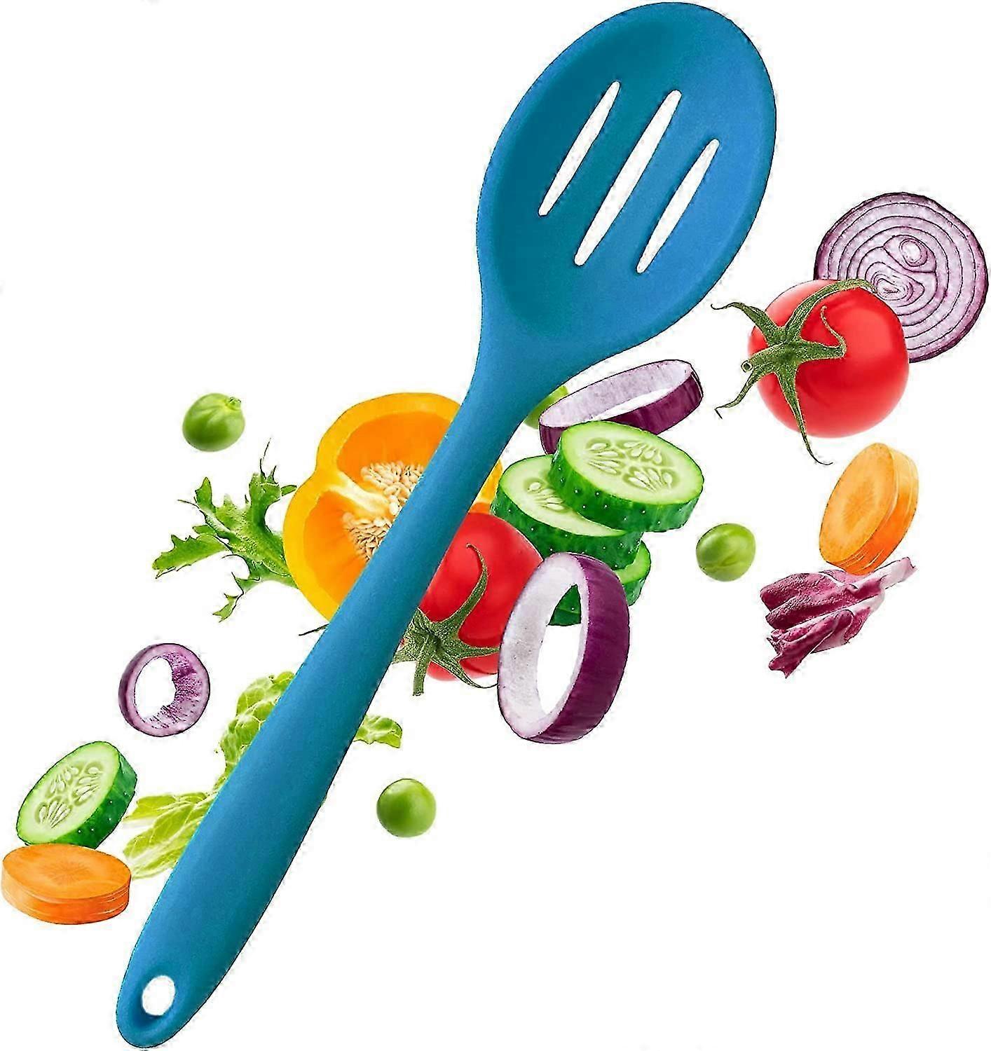 Heat-Resistant Silicone Slotted Spoon for Cooking and Serving