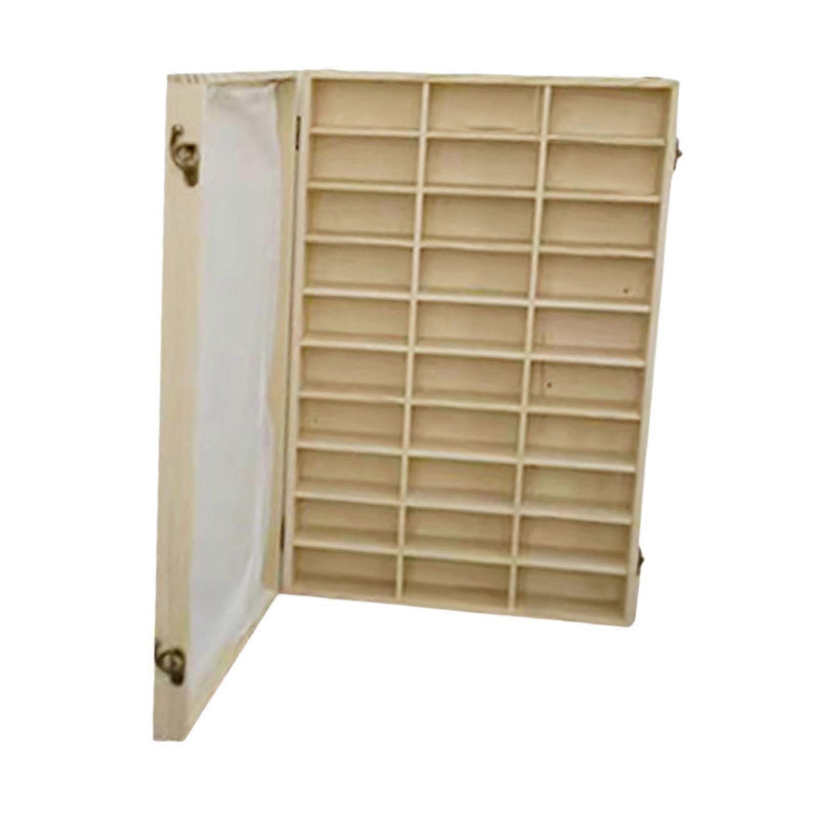 Wooden Storage Box Wall Mounted Collection Display Case for Dolls Mini Figures Die Cast Cars Space Saving Organizer