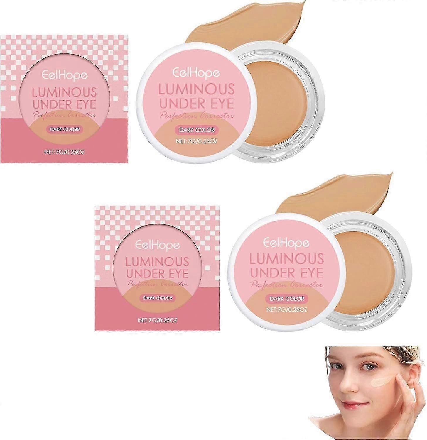Under Eye Brightener, Brightening Cream Concealer, Under Eye Color Corrector, Hydrating Makeup, Waterproof and Moisturizing, Covers and Brightens Dark