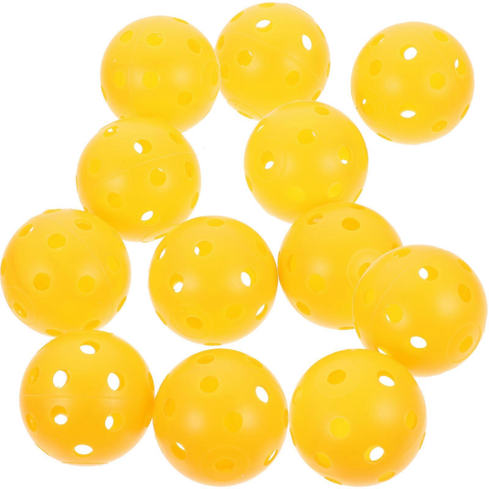 Playground Balls for All Players Pickleball Set Balanced Flight Yellow 12pcs