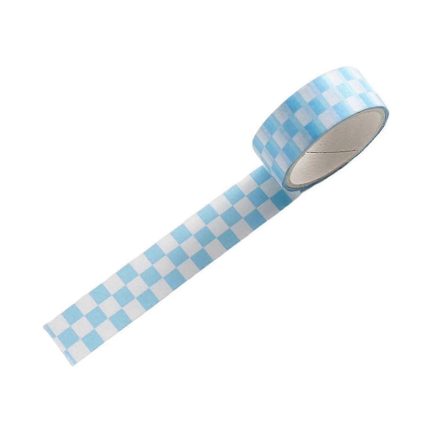 1 Roll Washi Tape Sticky Adhesive Clear Print Removable Fade-resistant Scrapbooking Washi Checkerboa