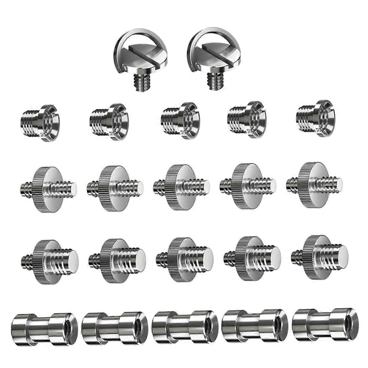 22-Piece Tripod Mounting Screw Set with Thread Adapters for Camera Monopod and Lens Plates