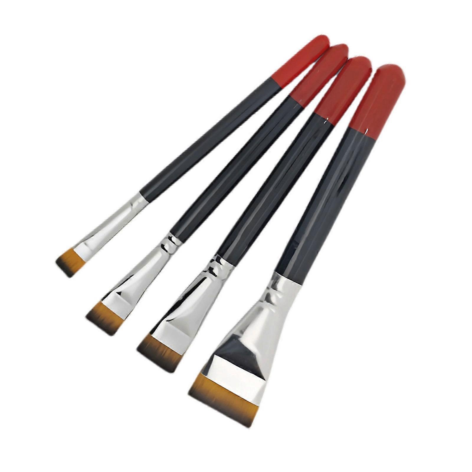 4  Brushes For Detailed Painting Projects Soft   Nylon Fibers Minimized Brush Marks Short Haired Nylon Brush  Red