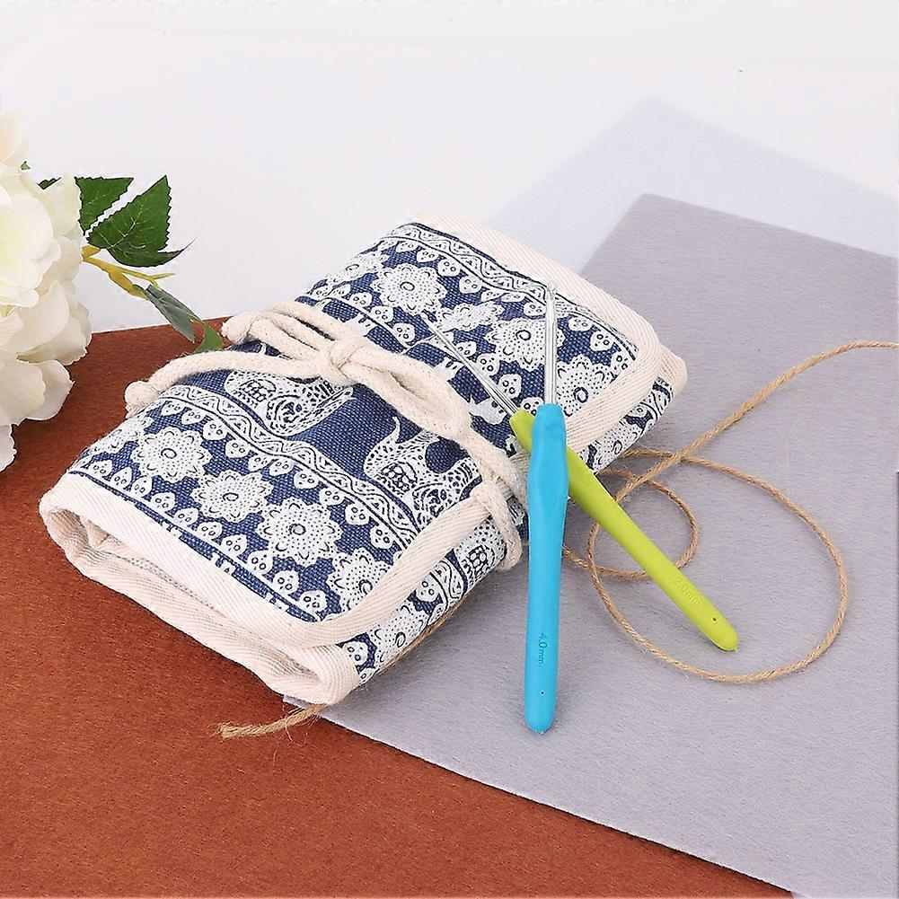 Crochet Hooks Set TPR Soft Handle Aluminum Knitting Needles DIY Craft Weaving Tool with Case