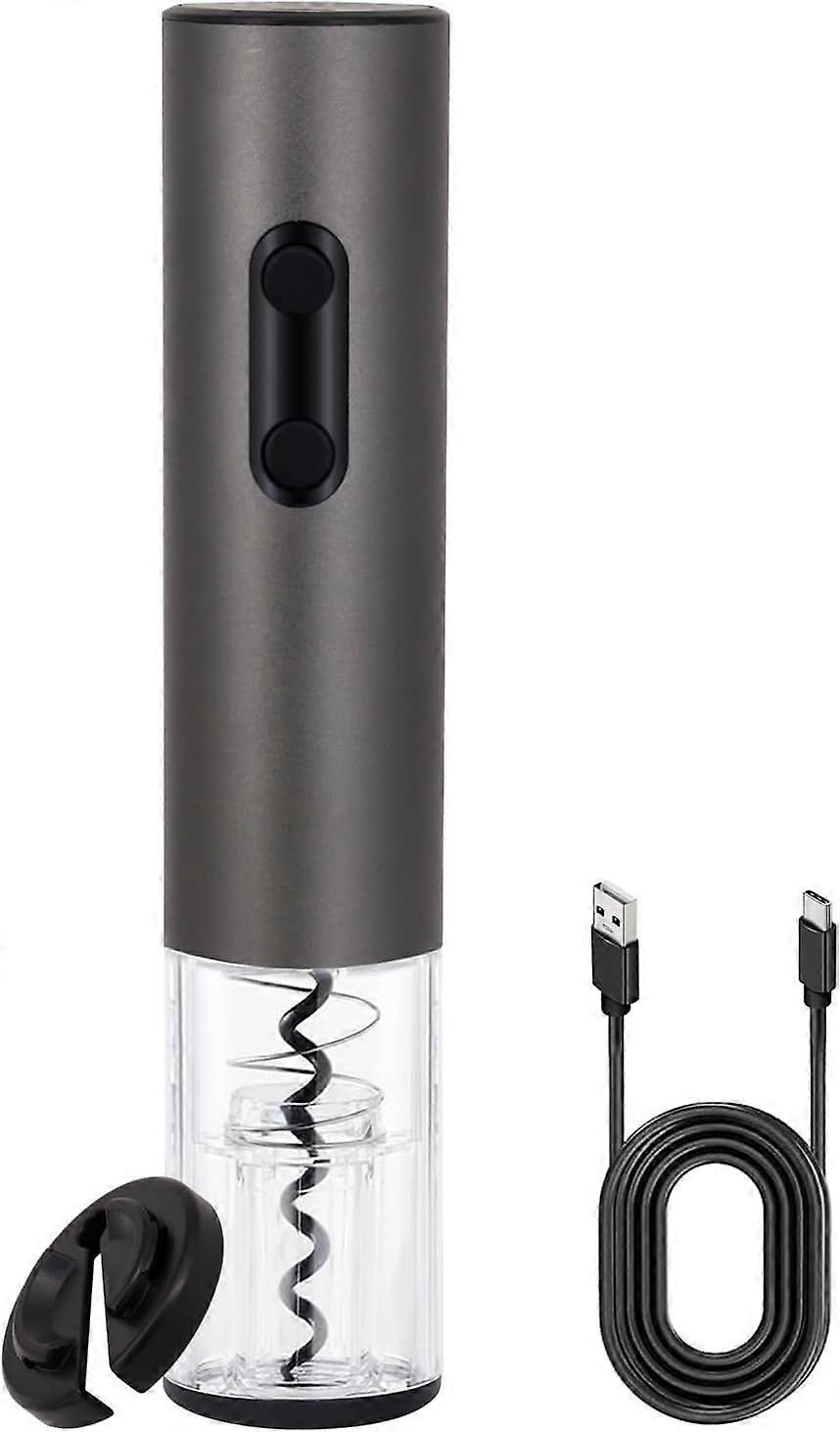Rechargeable Electric Wine Opener with Type-C Charging, Foil Cutter & LED Light - Automatic Corkscrew for Home & Party