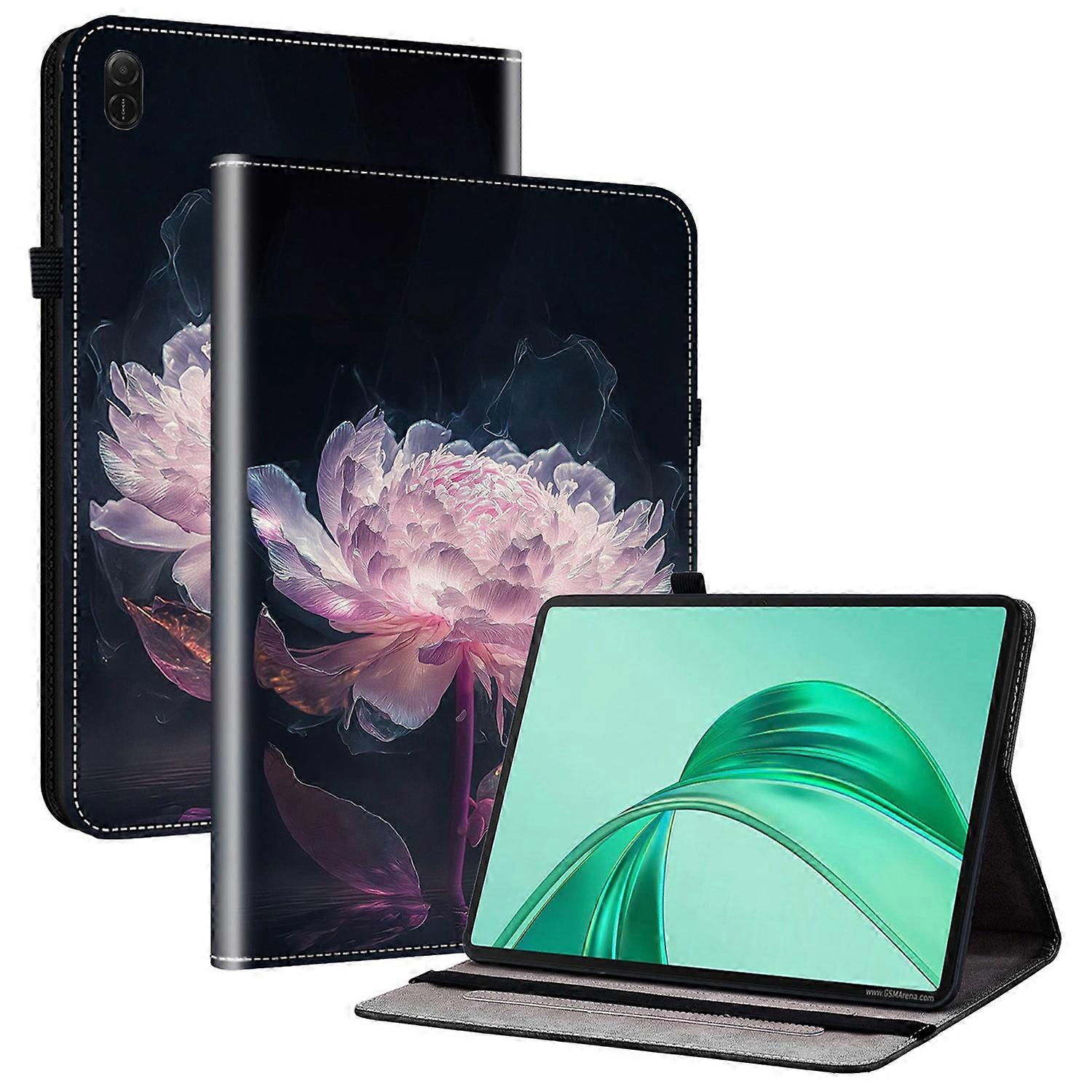 For Honor Pad X8a Leather Case Pattern Printed Stand Tablet Cover with Card Slots