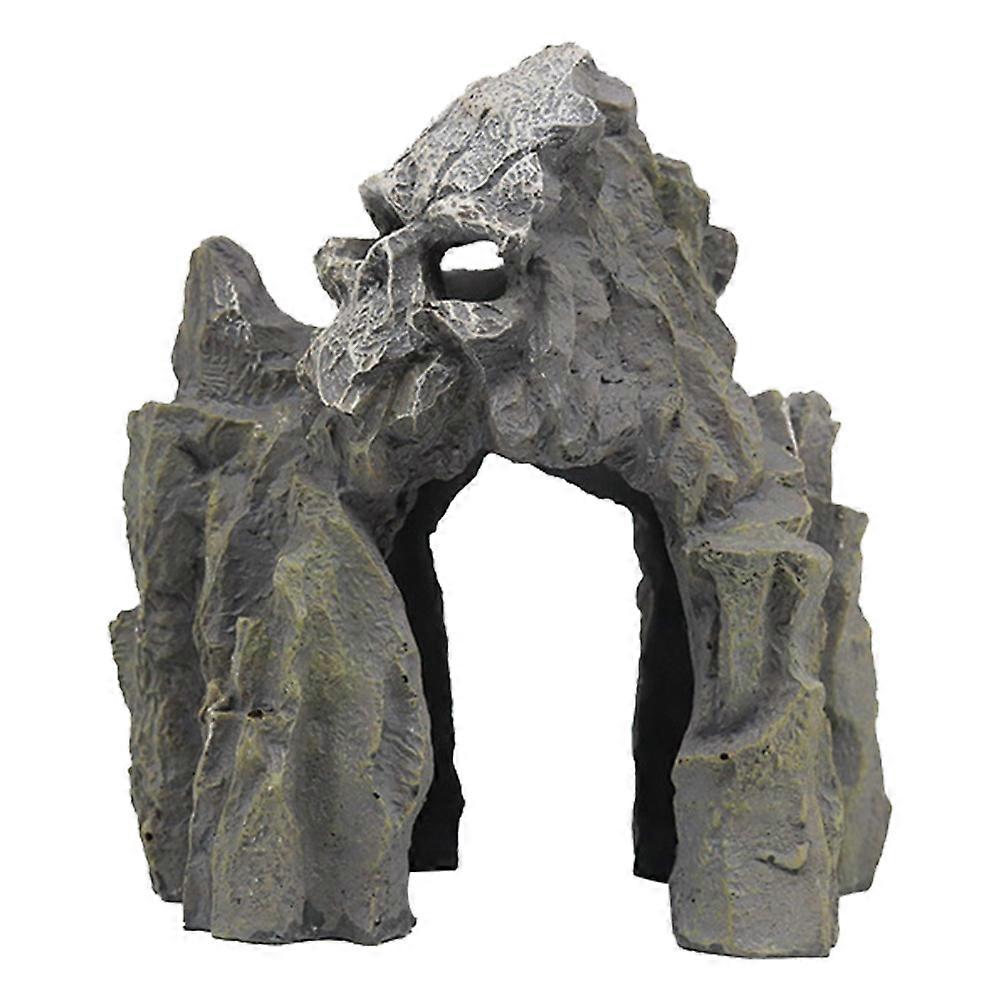 Resin Skull Mountain Aquarium Decor Hill Hideout for Shrimp and Fish – Durable, Abrasion Resistant Artificial Hill Ornament, Realistic Statue for