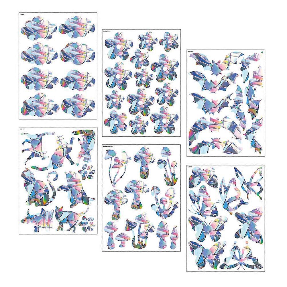 Cloud Shaped Window Decals Indoor Scene Layout Silver 30x22cm No Residue on Removal 6 Sheets