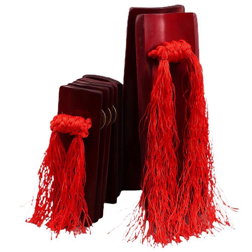 Percussion Instrument Chinese Allegro Clapper for Beginner Performance Props Bamboo Rectangular 2Pcs