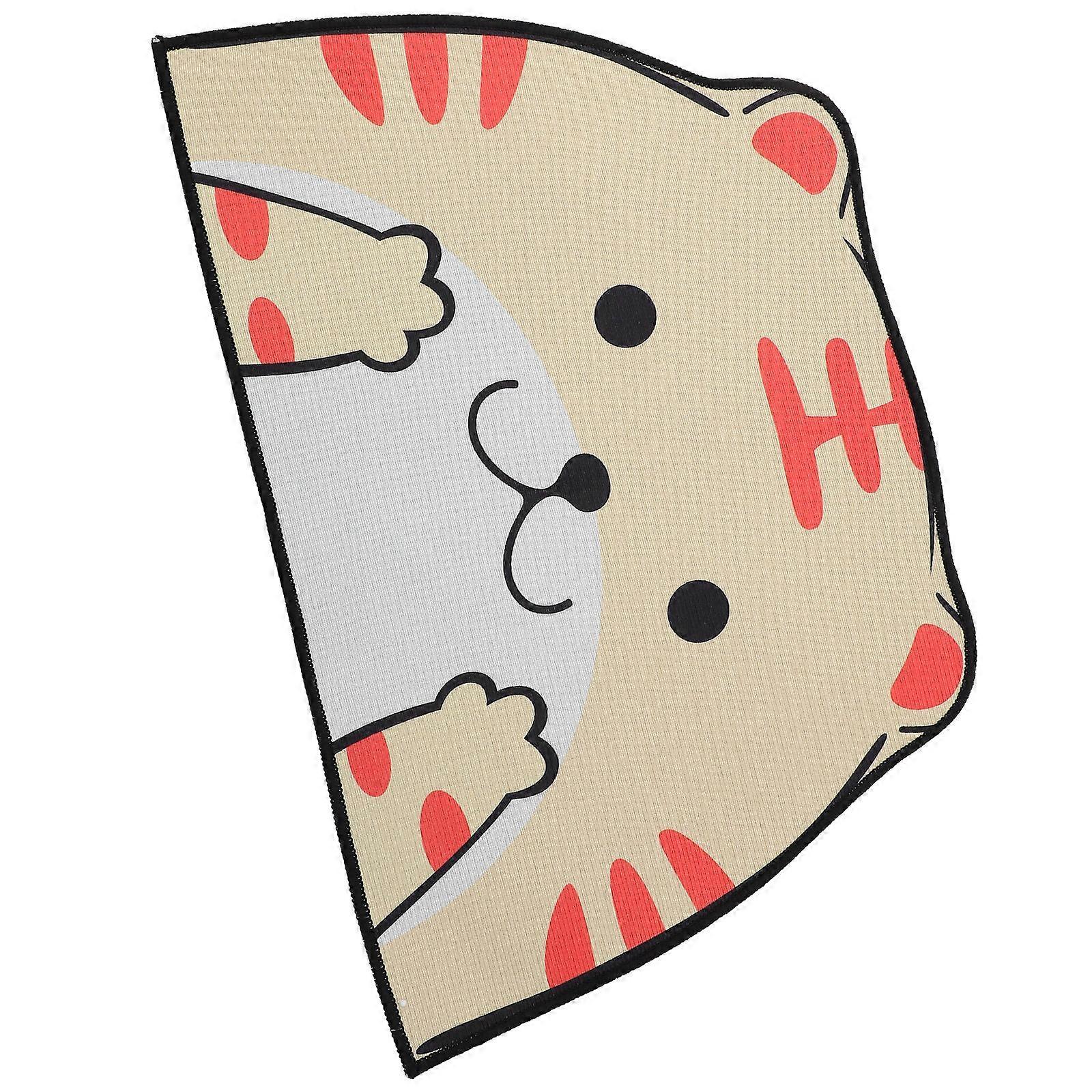 Light Yellow Cat Feeding Mat for Decoration Use Stain Resistant Polyester Fiber Dog Feeding Mat
