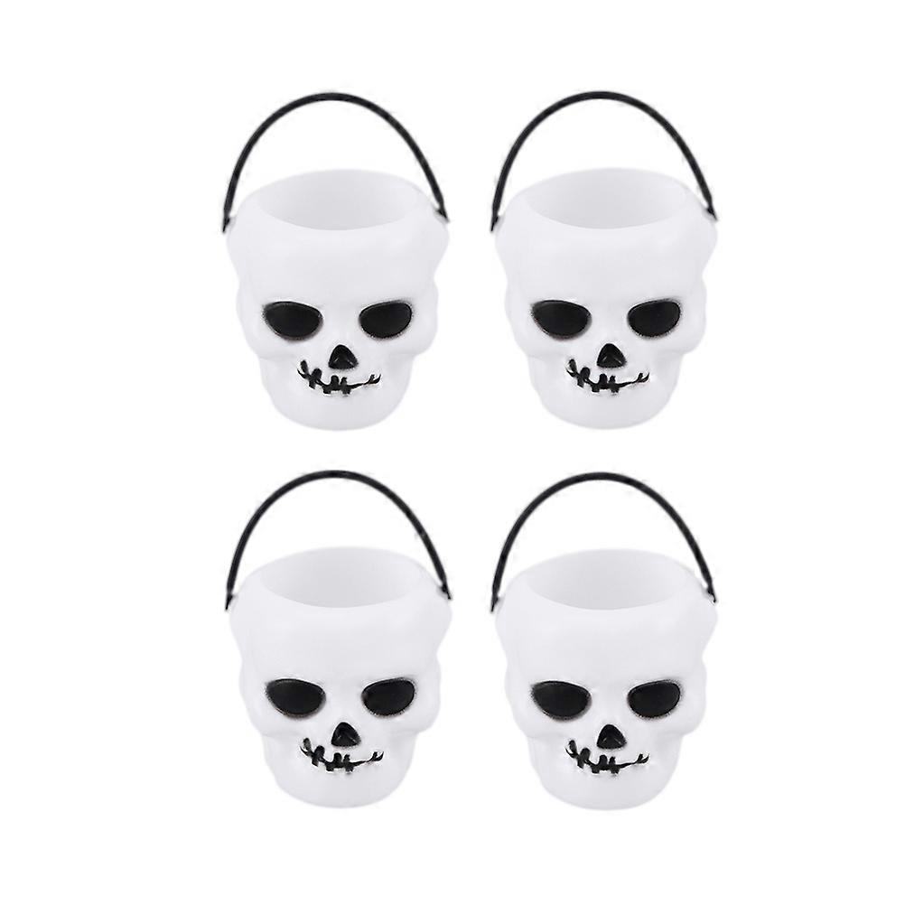 Halloween Candy Bucket Skull Shape with Handle 11Pcs for Candy Holding