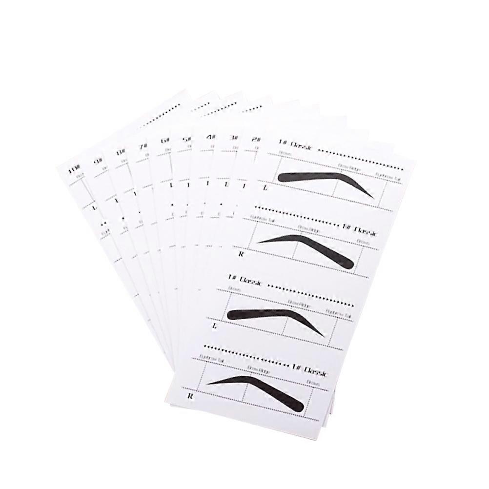 Eyebrow Stickers Adhesive Beauty Tool Suite with Black Stencils for Precise Tracing 10Pcs