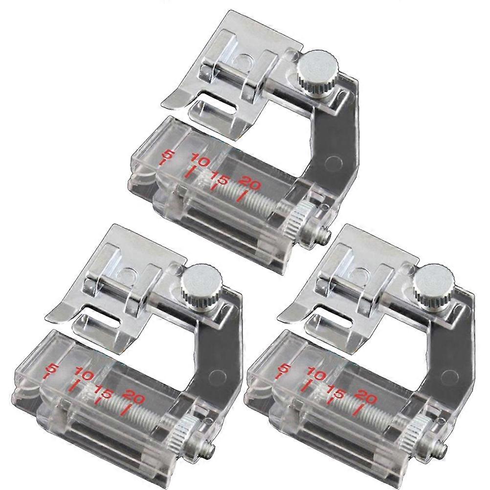 Multi-Function Adjustable Hemming Presser White 3.5x4x2cm For Sewing Machines 3Pcs
