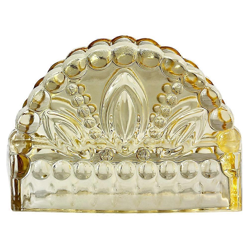 Glass Napkin Holder Stand For Home Restaurant Orange 13.00X9.00X4.50CM Napkin Organization 1Pack