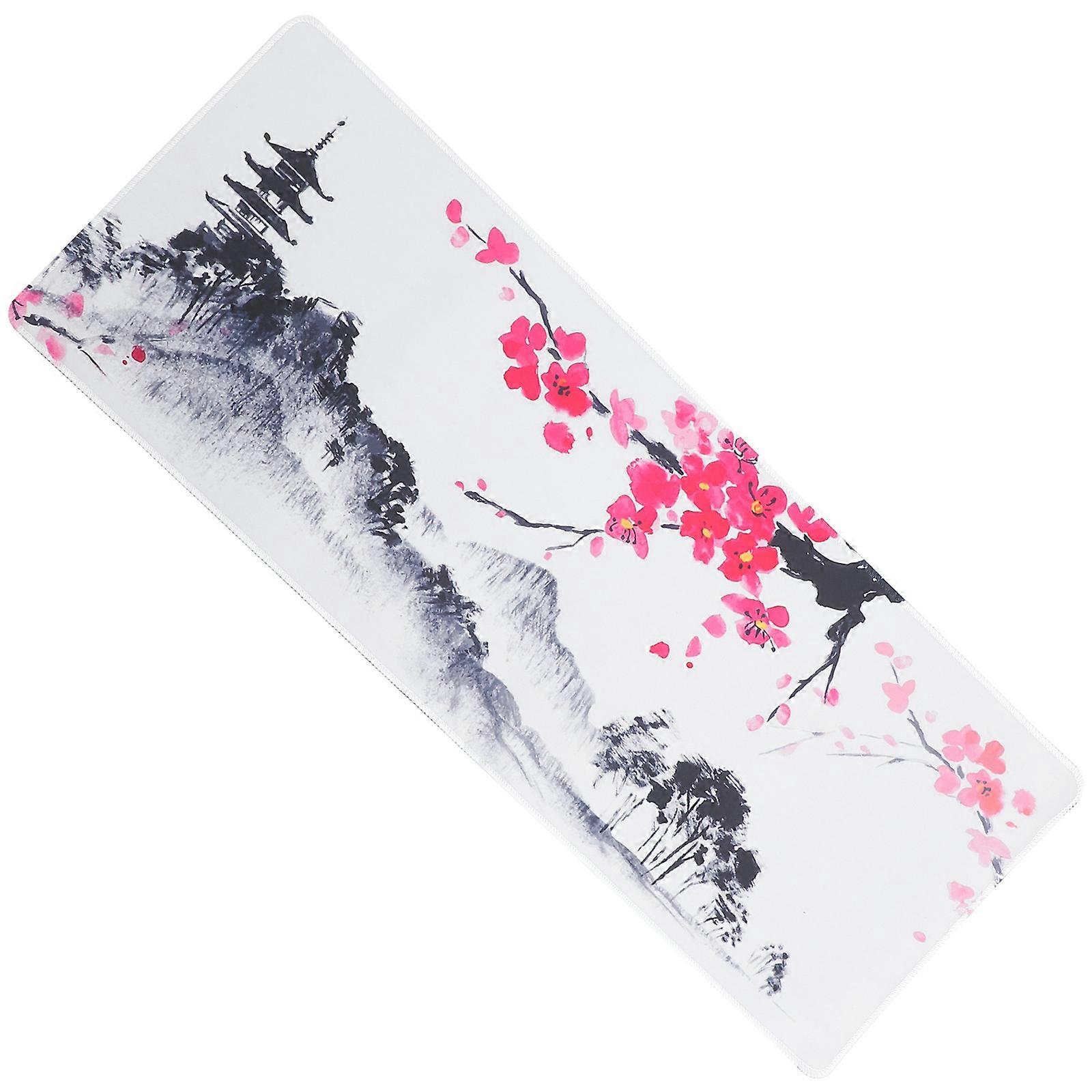 Cute Pattern Mousepad Work And Gaming Use Stitched Edges Multi Color Rubber Base 31.5X11.8X0.1In 1Pcs