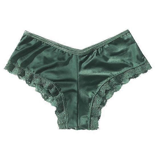 Women Panties Low Waist Ice Silk Lace Solid Color Hollow Out Stretchy Soft Anti-septic Moisture-wicking Lady Underpants Briefs